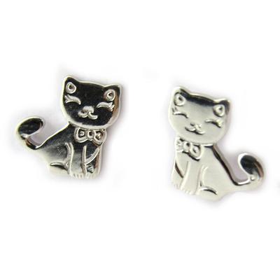 [N3991] - Silver 'Chatons' Earrings (rhodium-plated)
