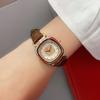 Square Full Diamond Fashion Watch Women'S Temperament Diamond-Encrusted Small Dial Wind Leather Strap Watch