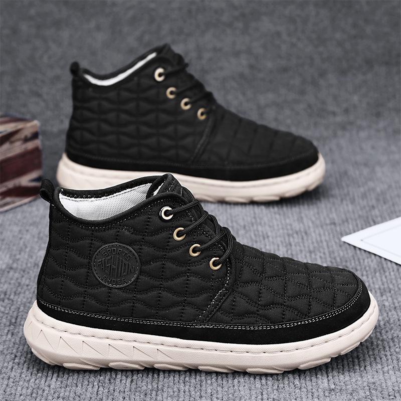 

Флисовые осенне-зимние новые мужские ботинки большого размера флисовые северо-восточные хлопковые ботинки высокие мужские утепленные зимние ботинки 38