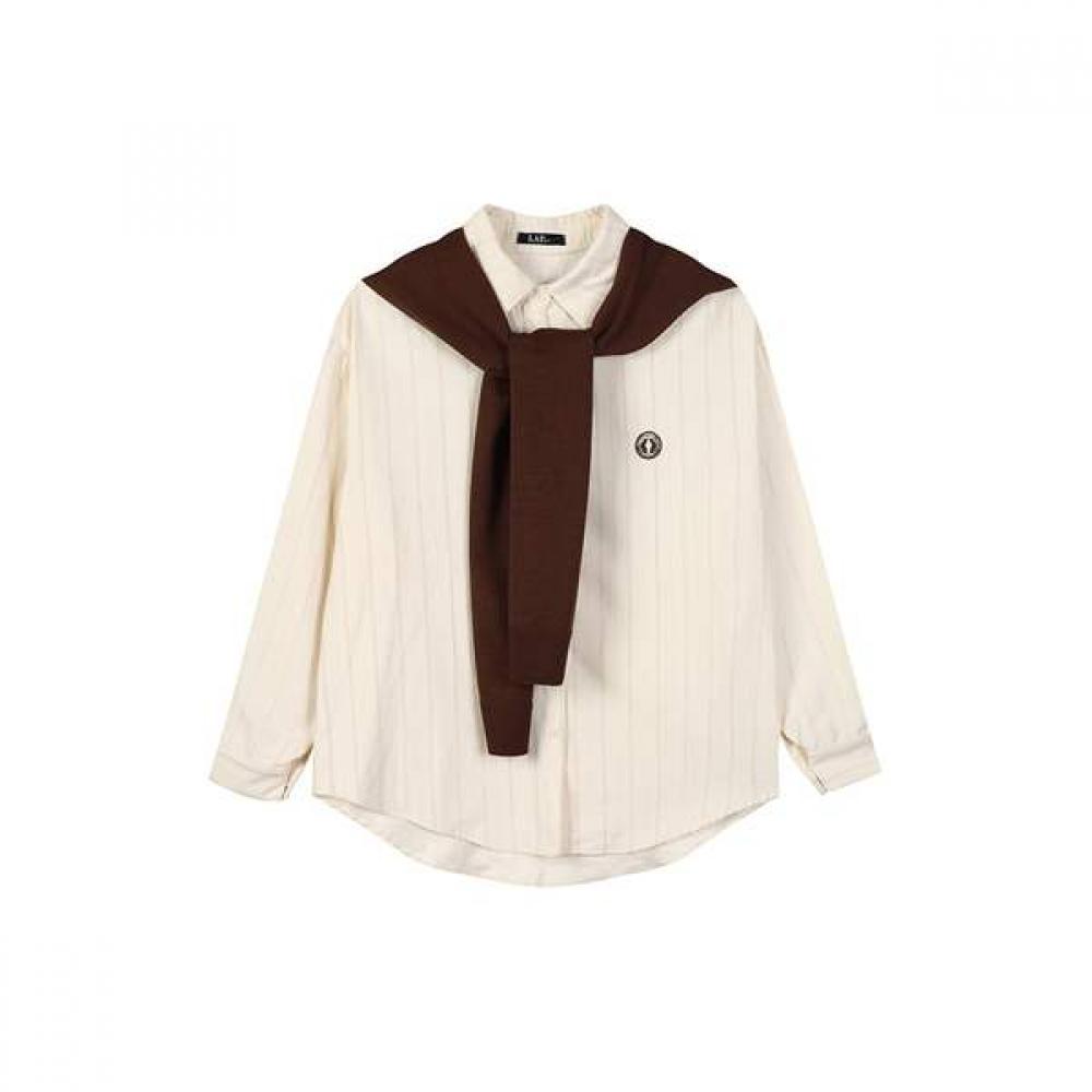 

Lap Knit Shawl Stripe Shirt Ar4wbb40 BR (brown)/FF