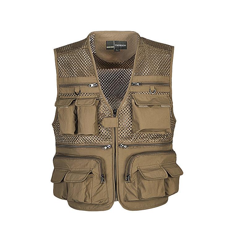 Angelweste Schnelltrocknend Atmungsaktiv Mehrere Taschen Netzjacke Fotografie Outdoor-Sport Trekkingweste Fischweste