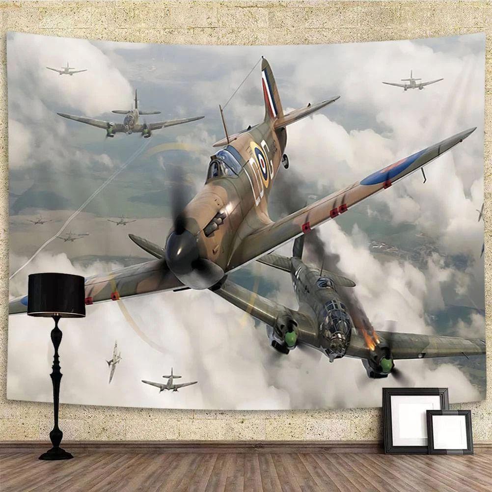 Tapestry of the Hurricane aircraft of World War II 75x100 чёрный