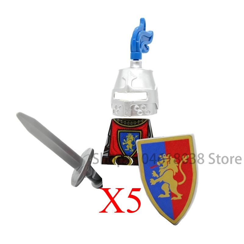 Medieval Military Noble Knights Building Blocks Figures Accessories Helmet Armor Shield Sword MOC Bricks Toys Friends Gifts