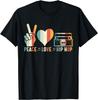 Retro 80s Old School Peace Love Hip Hop Graphic Tshirt Print Original Design Gifts Funny Shirt Vintage Clothes