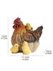 Resin Chicken Family Figurines - Realistic Rooster Sculptures for Garden, Outdoor/Courtyard Decoration