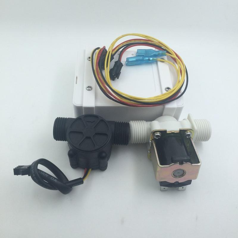 Durable Quality 1/2" Water Flow Control Meter LCD Display + Flow Sensor + Solenoid Valve Light Weight