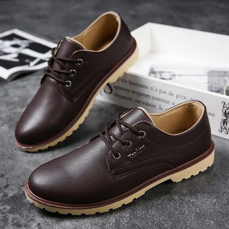 Non Slip and Waterproof Men's Leather Shoes Round Toe Flat Male Casual Shoe Footwear Offer On Sale Comfortable Classic Original