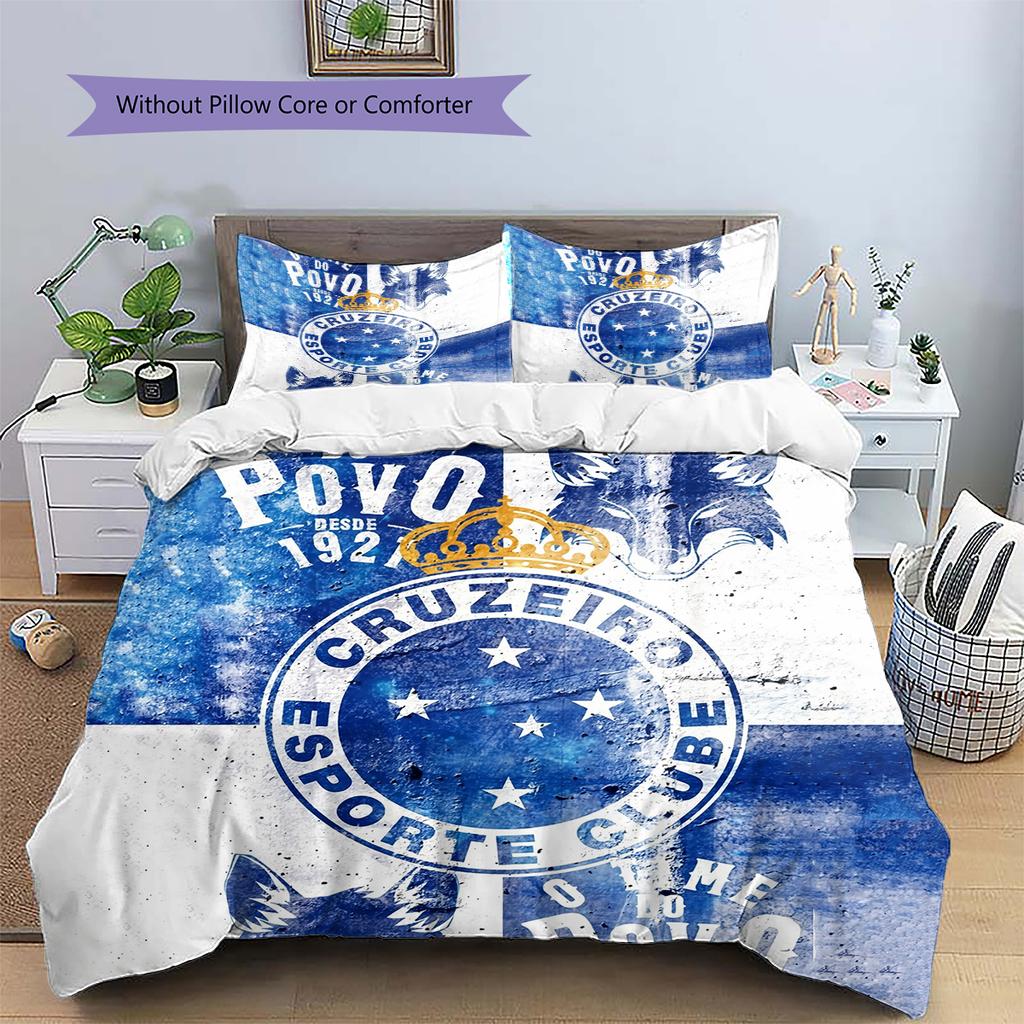 Cruzeiro Esporte Clube Pattern Bedding Home Decoration Birthday Gift (1 * duvet cover + 2 * pillowcase, without core)