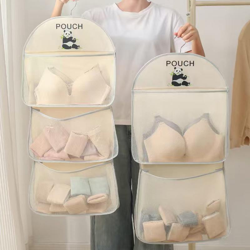 Multi-Layer Storage Mesh Bag Save Space Large Capacity Socks Storage Bags Wardrobe Hanging Multi-Function