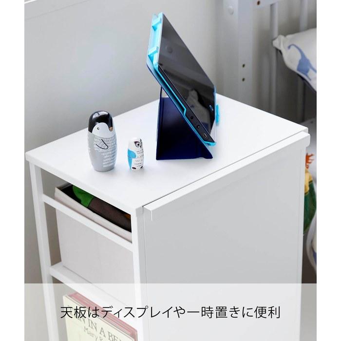 Yamazaki Wagon with Shelf White W42.6xD32.4xH60cm Tower 2-Tier Kitchen/Storage Wagon 8466