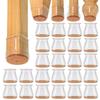 24 Pcs Chair Leg Protectors for Hardwood Floors Silicone Chair Caps Covers Feet Furniture Pads Sliders Wrapped Felt Bottom