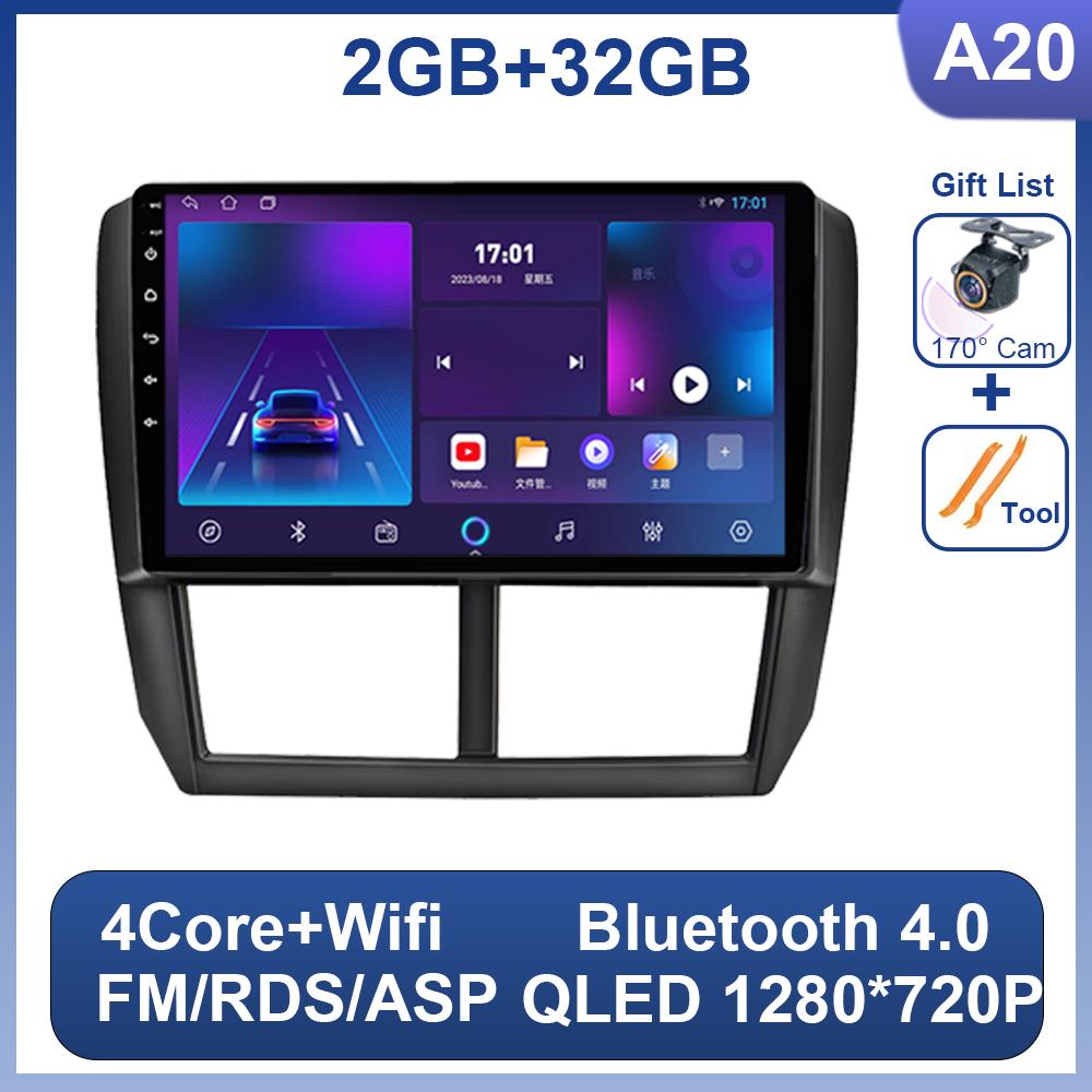 Android 14 Car Radio For Subaru Forester 3 SH 2007-2013 For Impreza GH GE 2 Din Multimedia Player Head Unit Wireless Carplay DSP