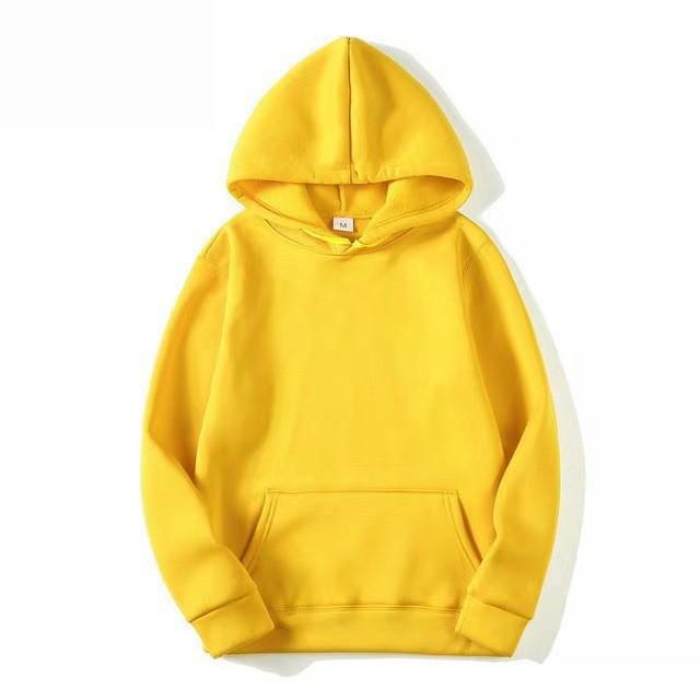 Unisex Trendy Hooded Fleece Sweatshirt: Solid Color, Loose Fit, Casual Style