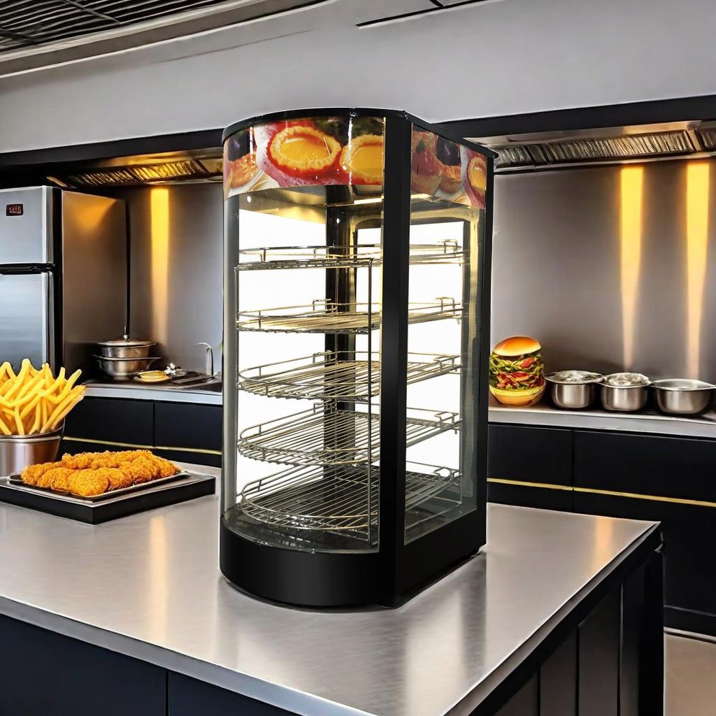 

Constant-Temperature Heating Ready-to-Eat Food Cabinet, Commercial Insulated Food Warmer for Egg Tarts, Fried Chicken,Hamburgers
