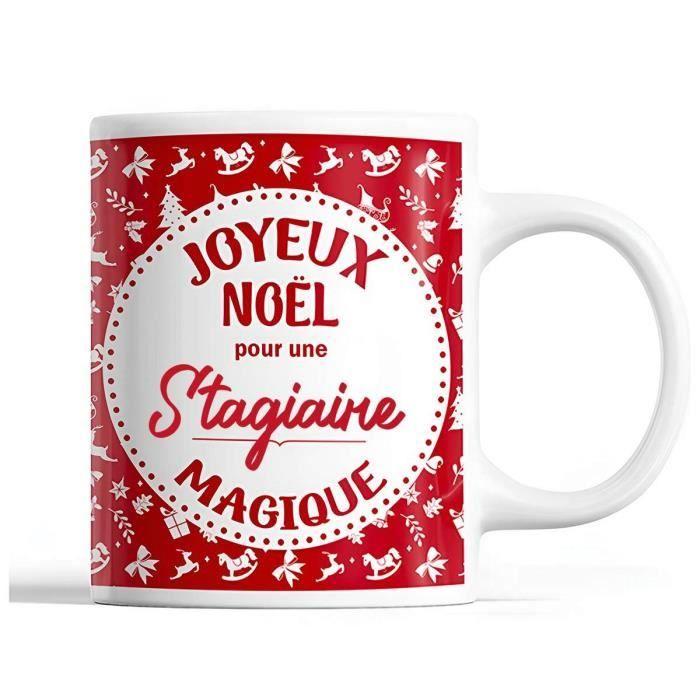 Mug - Christmas Intern Woman - Red - 325 Ml - Front/Back Print - Dishwasher Safe