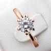 Verlobungsringe für Frauen Braut Kristall KupferGold Farbe Eheringe Zubehör Schmuck Koreanischer Modeschmuck R014