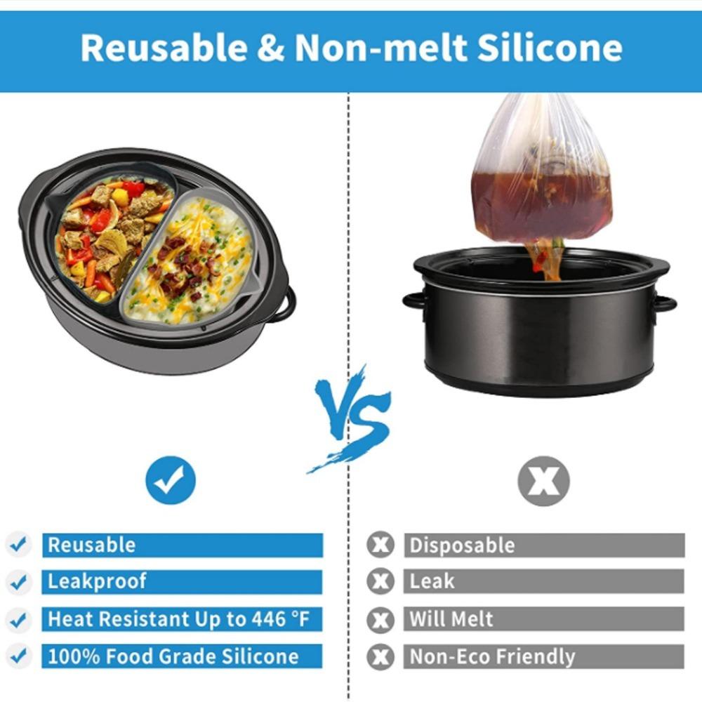 2PCS Food Grade Slow Cooker Pad Non-Stick Slow Cooker Liner Slow Cooker Divider Liner Restaurant