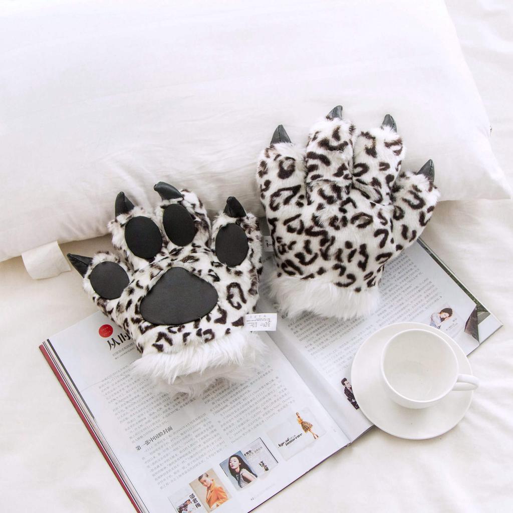 Animal Gloves Bear Paw Men'S And Women'S Autumn And Winter Plush Toys Thickened Violent Claws Tiger Claws Creative Leopard Print Girls Sexy Headband