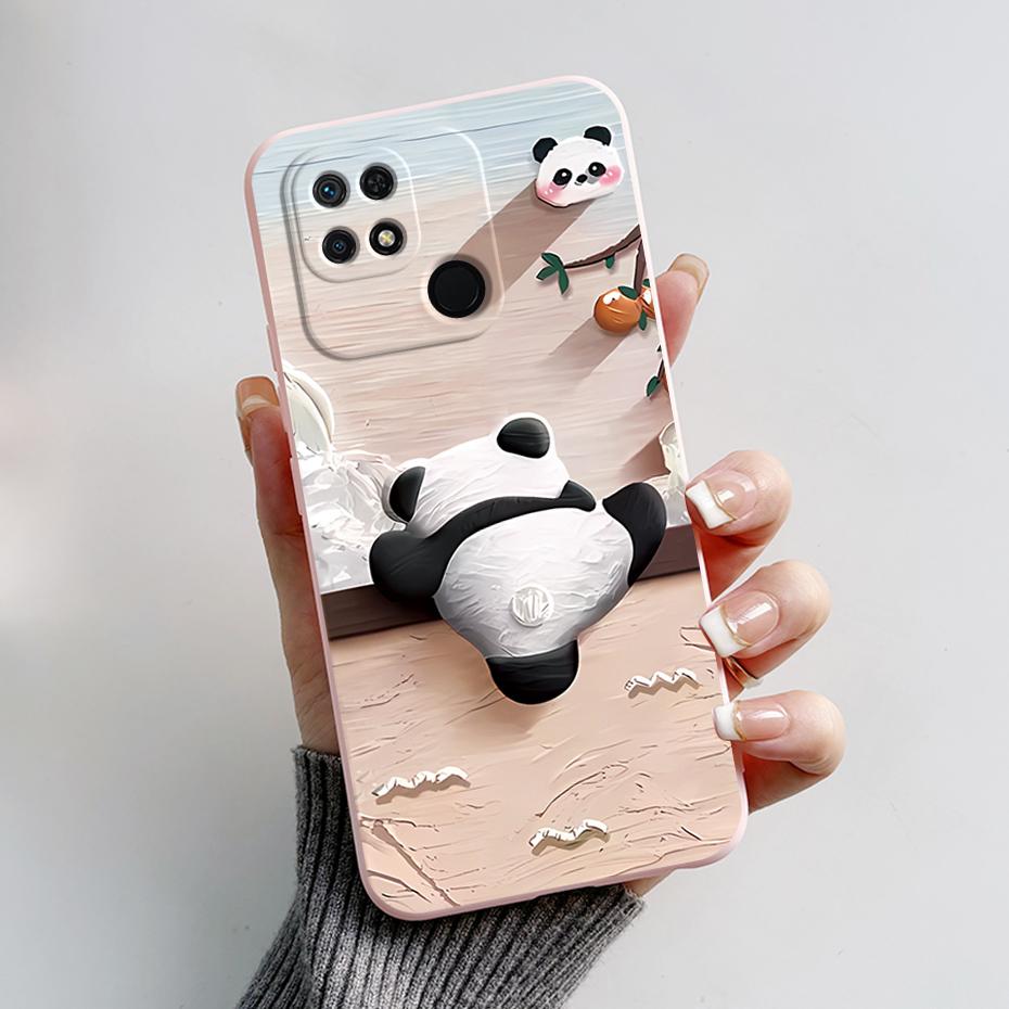 for Funda Poco C40 C65 C55 C51 Case Cute Panda Soft Silicone Back Cases for Xiaomi Poco C40 C 40 Phone Cover for PocoC40 Bumper