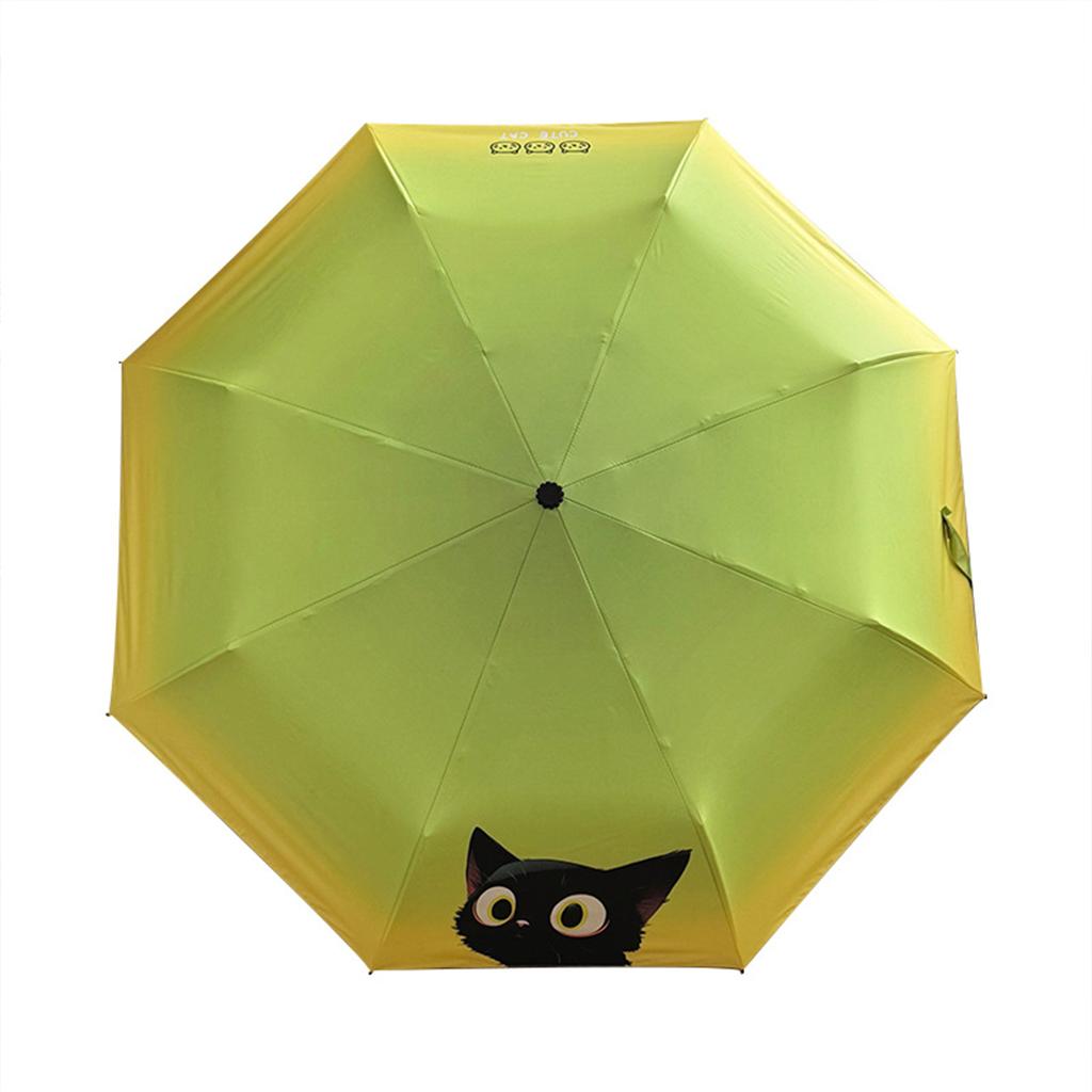 Fully automatic umbrella for both rain and wind resistance, student cartoon cute and lightweight folding, small and fresh sun um