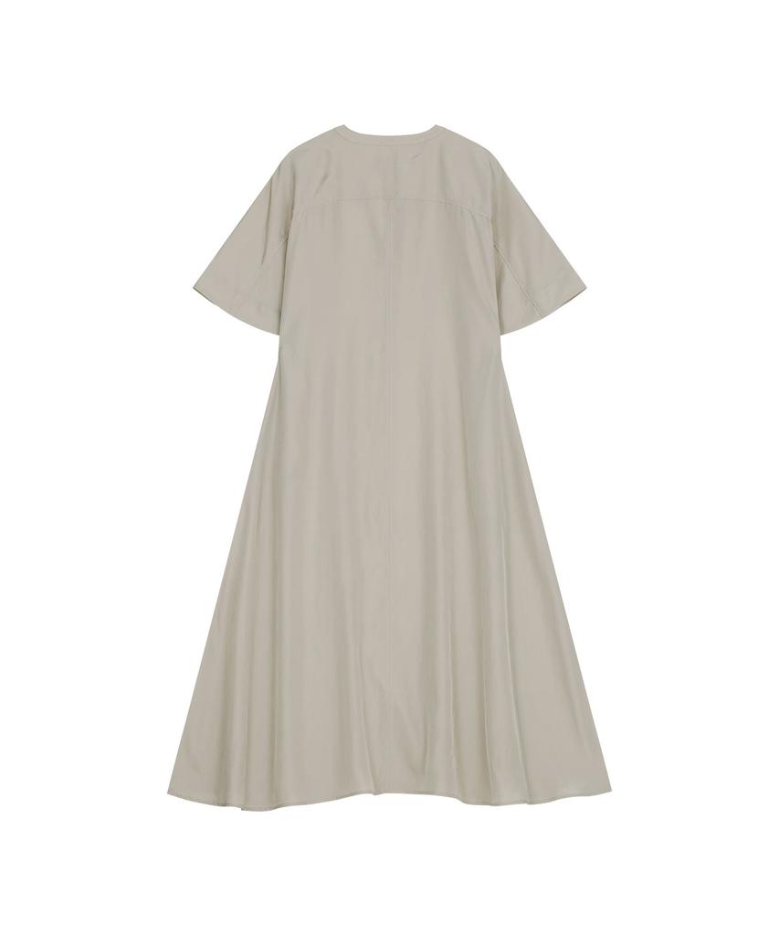 VIS A VIS Crinkled Shirt Dress (Beige)