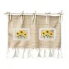 Ruffled Trim Oven Cover Curtain Gingham Plaid Cabinet Curtain  Oven Door