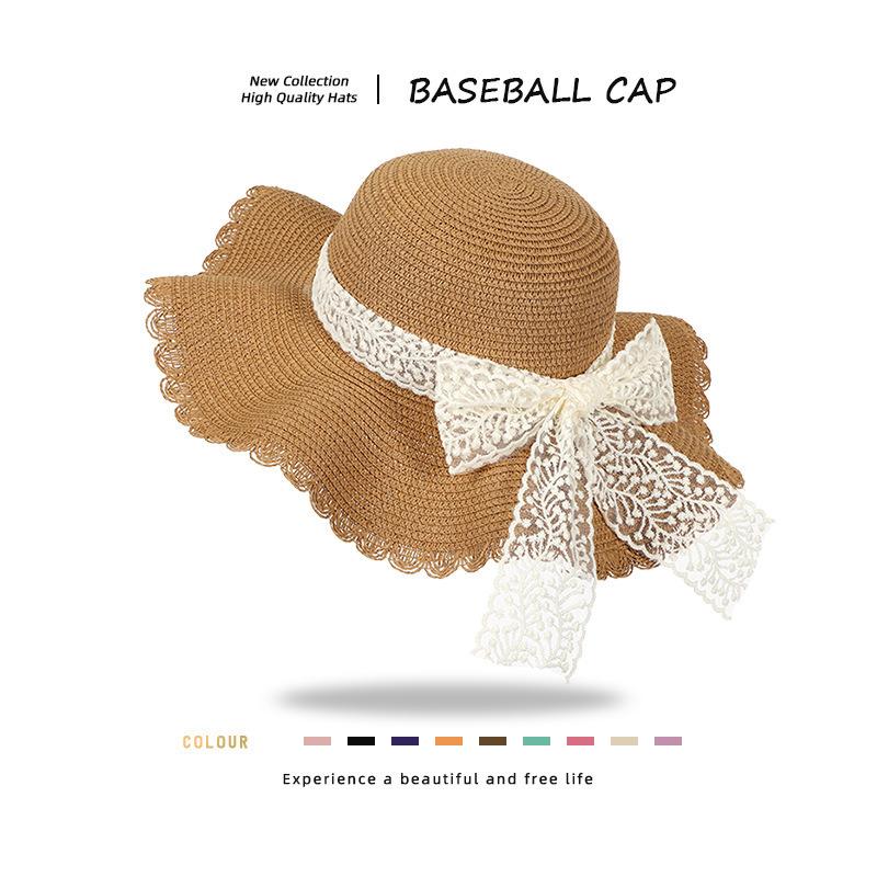 Summer Washable Folding Hat Women's Large Brim Sunscreen Sun Hat Women's Vacation Large Edge Cool Hat