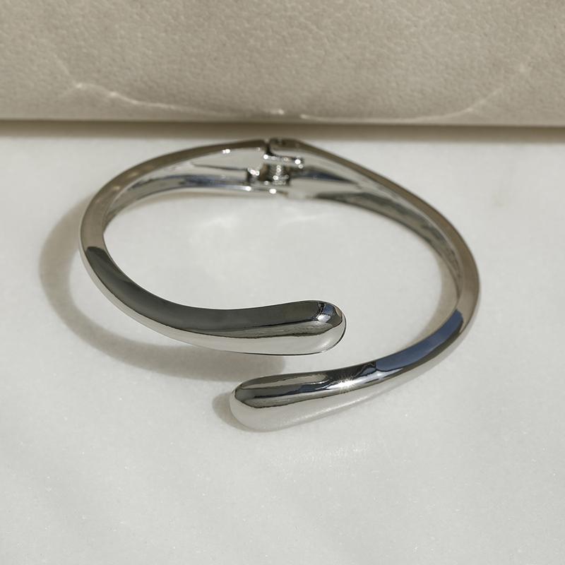 Stainless Steel Wide Bangle for Women Gold Silver Chunky Waterdrop Open Thick Irregular Bracelet Fashion Jewelry Gifts