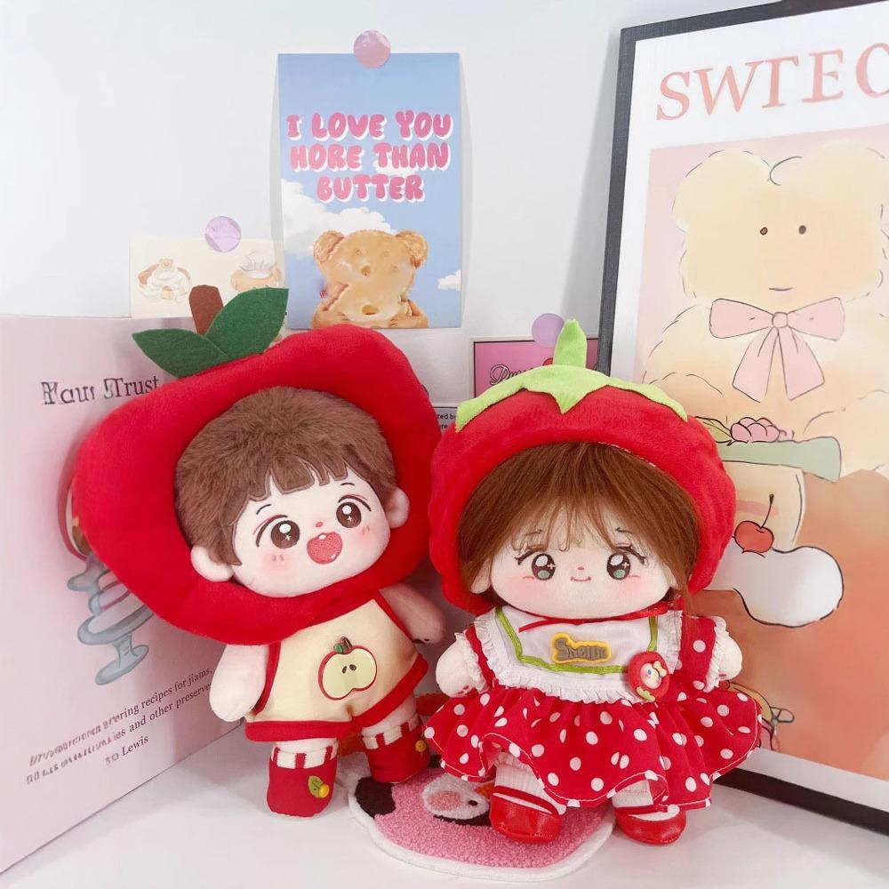 1 set Tomato Skirt Cotton Doll's Clothes Fruit Hat Plush Doll Clothes  20cm Cotton Doll