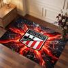 Athletic Bilbao Football Print Crystal Velvet Rug, Comfortable Water Absorbent Non Slip Indoor Floor Carpet