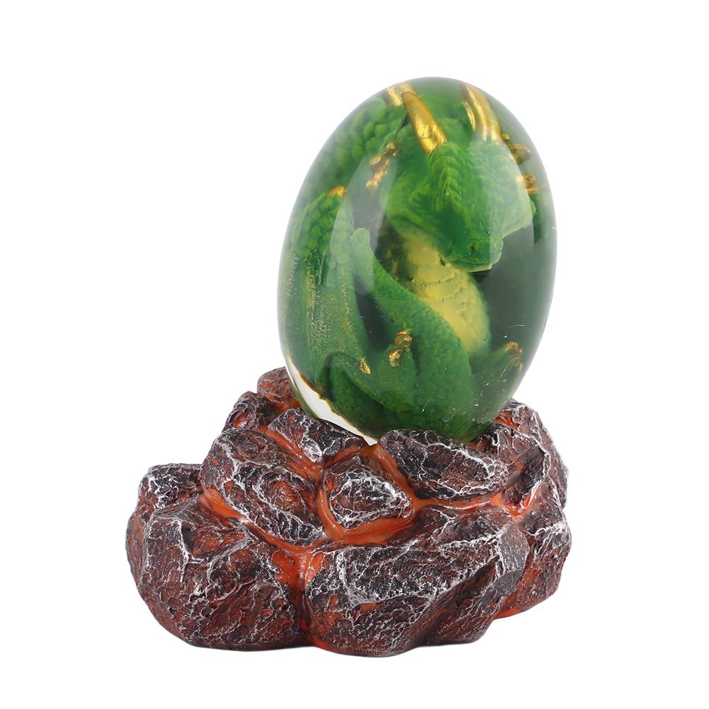 Lava Dragon Egg with Display Base Crystal Resin Dragon Egg Ornaments for Desktop Decor