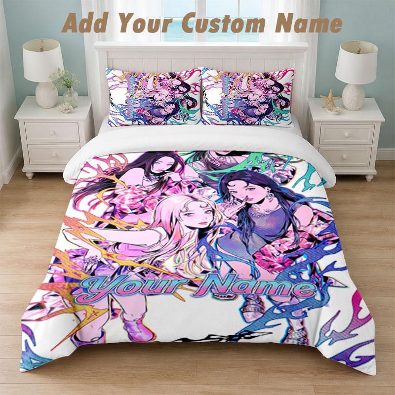 Bedding Set 1 Duvet Cover 2 Pillowcases Aespa Print Soft Bed Linen Bedroom Decor