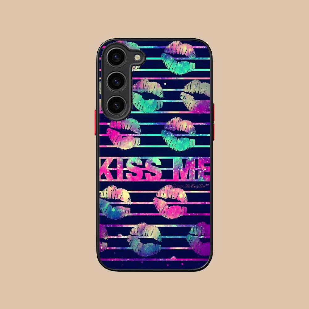 Kiss Lips Cute Silicone Mobile Phone Case for Samsung Galaxy S26 S25 S24 S23 S22 S21 Plus FE Ultra Colorful Cover