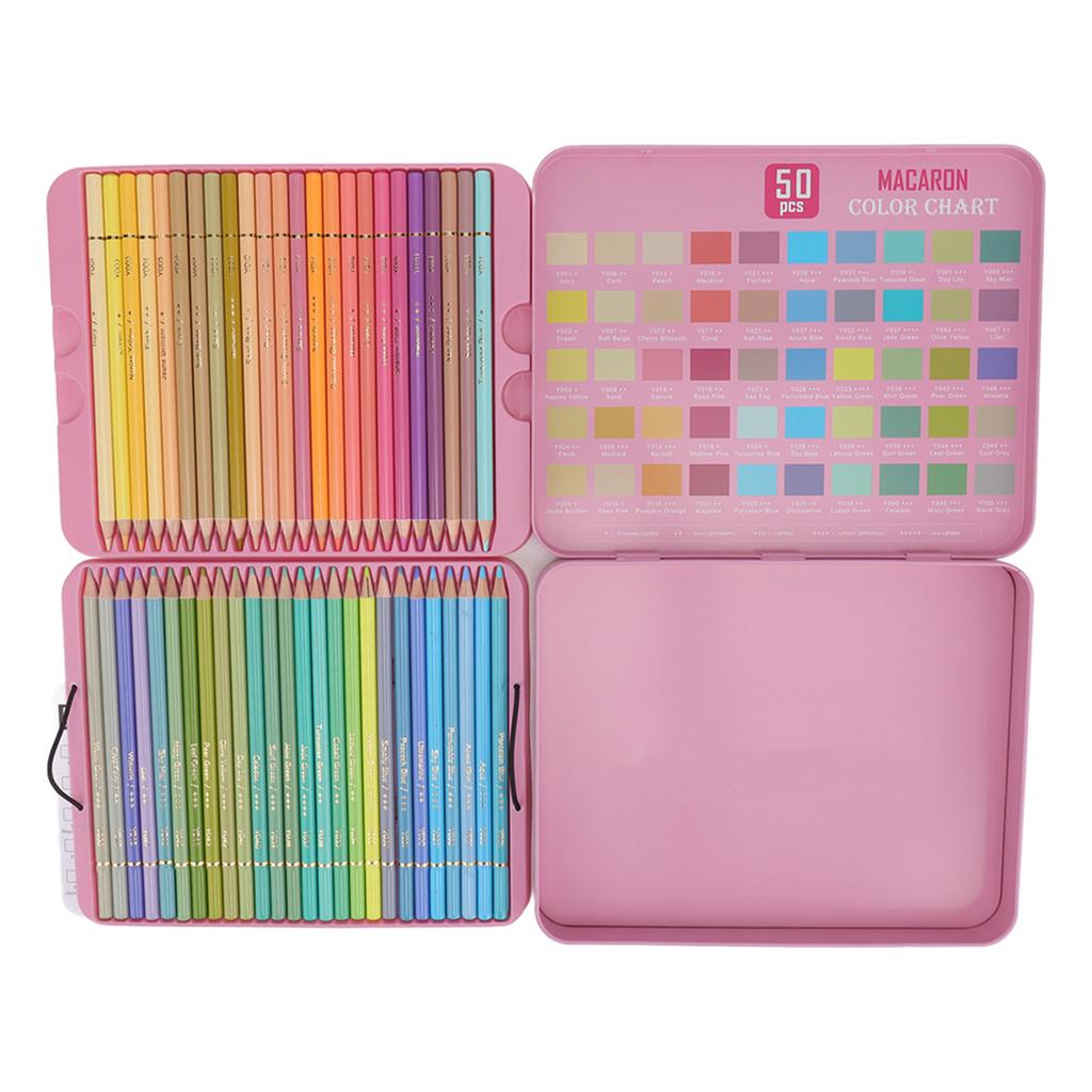 Lápis de Cor 50 Cores Material Chopo Conjunto de Lápis de Esboço Portátil para Escrever Desenhar Colorir Fazer