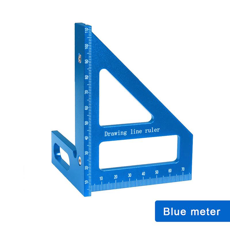 Precision Aluminum Alloy Miter Triangle Ruler 45°/90° Woodworking Square Protractor 3D Multifunctional Measuring Toolsolss