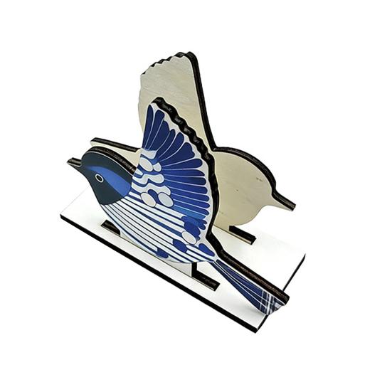Wooden Paper Towel Holder Decorative Bird Turtle Floral Tissue Dispenser with Universal Card Slot, Napkin Dispenser for Kitchen Dining Table Counter