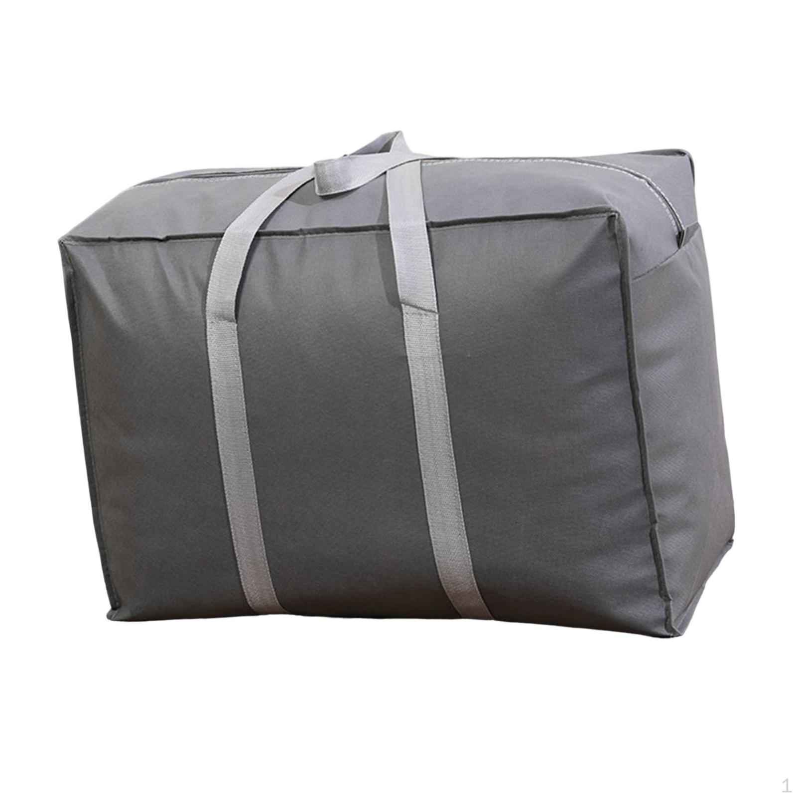 

Large Storage Bag for Bedding Moving House Heavy Duty Zippered Quilt Carrying Tote темно-сірий