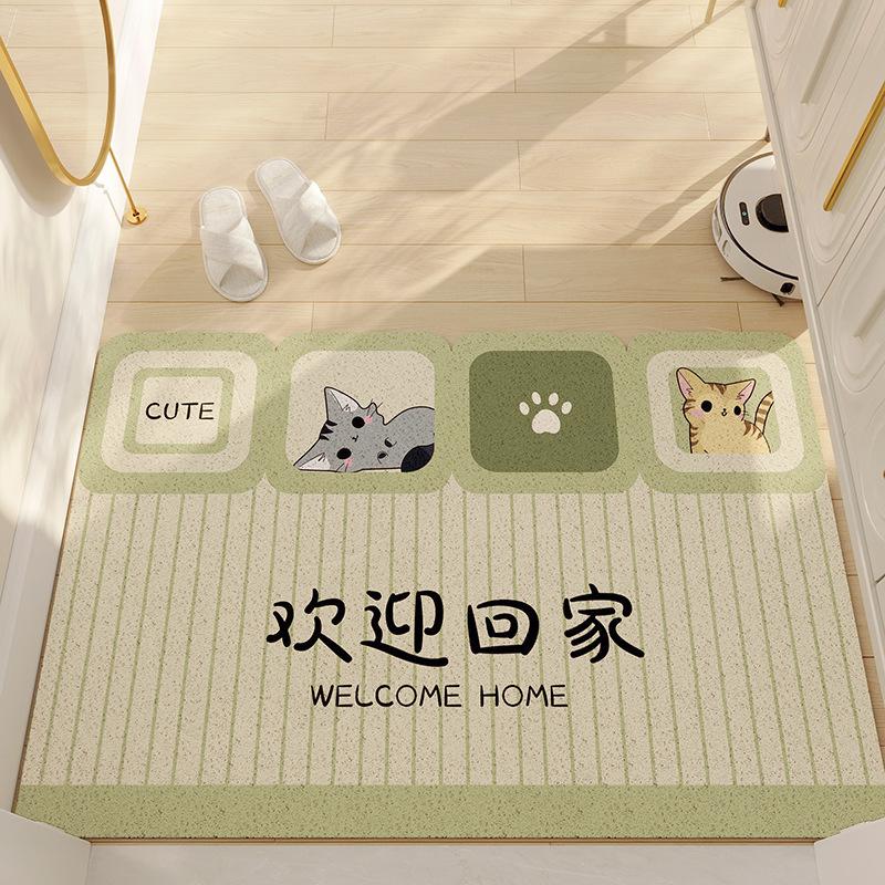 Entry Door Floor Mat Entrance Silk Circle Floor Mat Door Scraping Mud Foot Pad Cartoon Dirt-Resistant Foot Pad