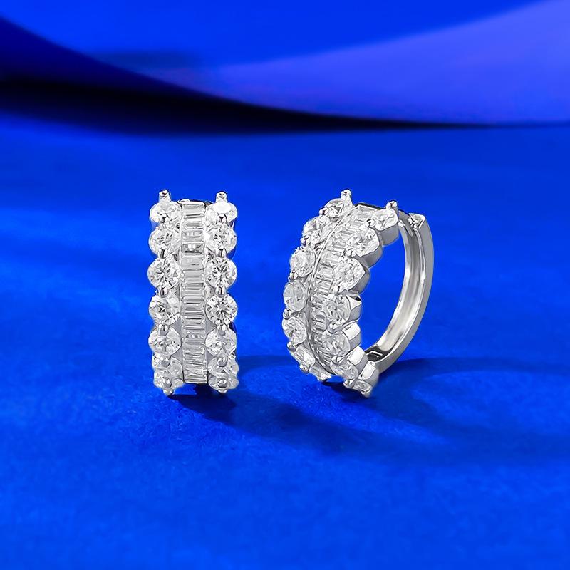 

Zhuo Zhi Fan 2026 S925 Sterling Silver Square Zircon Diamond Earrings with High-End Earring Backs 925 Silver