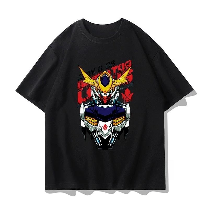 Mobile Suit Gundam Animation Derivatives Loose Shortsleeved Mens and Womens Tshirts Summer Mecha Printing Casual Clothing
