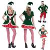 Men Christmas Women Elf Santa Claus Cosplay Costumes Carnival Party Play Role