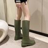 Stylish and simple tall rain boots women's waterproof and non-slip water boots wear-resistant outer water shoes kitchen work sleeve women's shoes