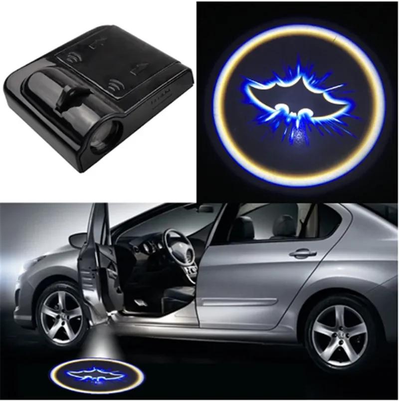2PCS Car Door Light Welcome Lamp Wireless Projector Auto Decoration HD LED For Bat Logo Auto Accessories