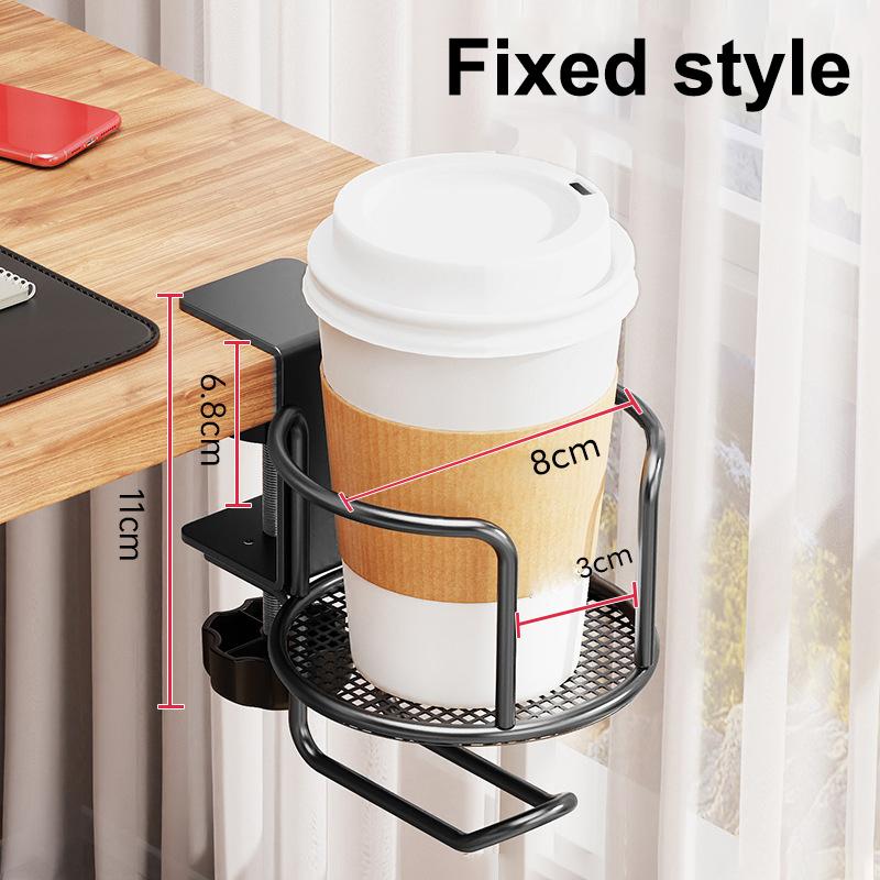 2 In 1 Desk Cup Holder With Headphone Hanger Holder, Anti-Spill Cup Holder-360Degree Rotation Stand Hook Suitable For Coffee Mups
