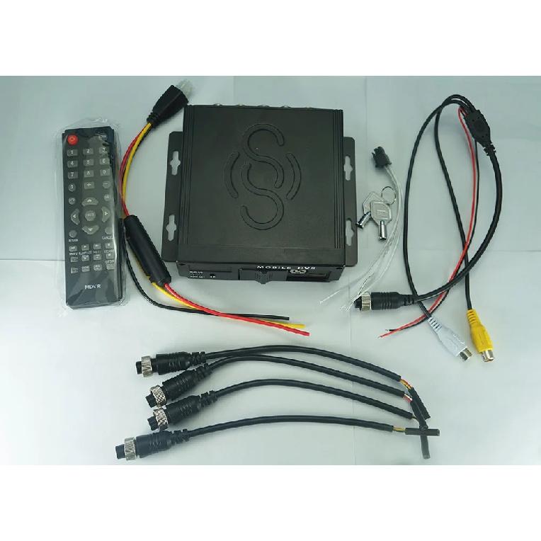 Car AHD DVR 4 Channel 1080P AHD SD Vehicle Mobile DVR Video Recorder Real-Time View Monitor 12-36V