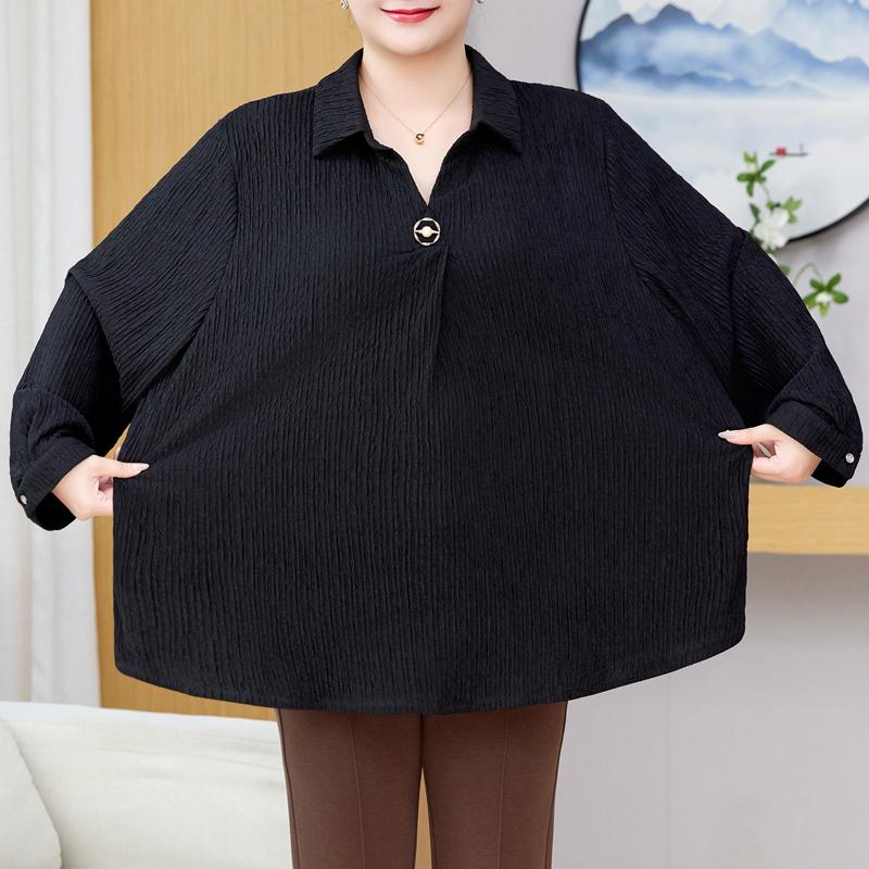 Plus Size 3XL-8XL Oversize Elegant Blouses for Women Tops Loose Long Sleeve Shirt Vintage Clothes