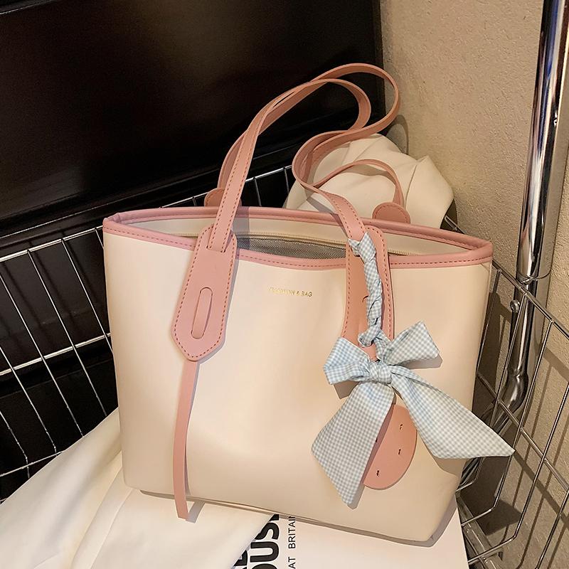 New Women PU Leather Simple Handbags Vintage Ladies Casual Large Capacity Shoulder Bag Fashion Commute