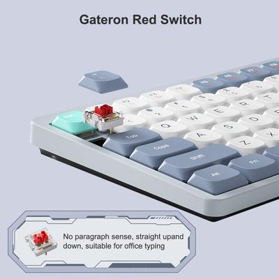 IBlancod Kabellose mechanische Tastatur 84 Tasten 2,4G+BT5.0+Typ-C 3 Verbindungen 75 Prozent Low Profile