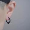 2PCS Punk Minimalist Spike Stainless Steel Round Black Male Piercing Hoop Earing for Female Jewelry Accessories Trend New In