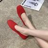 Stretch Knit Fabric Shoes Spring New Women Flat Heel Anti Skid Ballet Flats Shoes Slip On Breathable Loafer Femalehj89